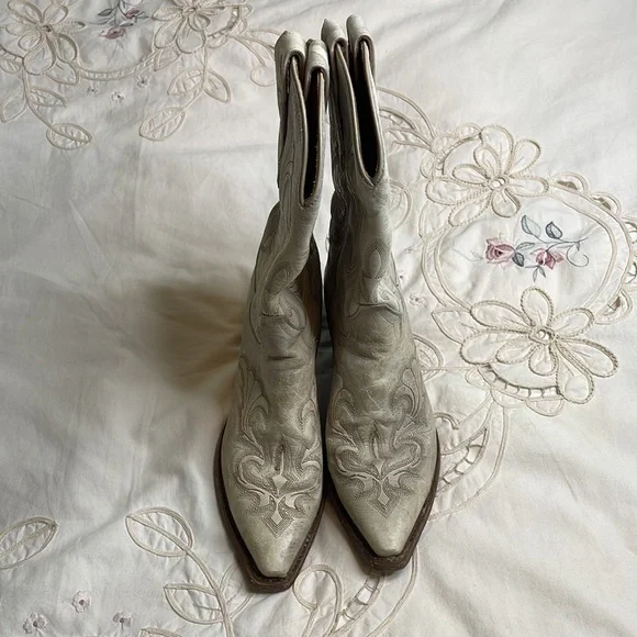 Dan Post El Paso western distressed pointed to leather cowboy boots - Picture 6 of 8